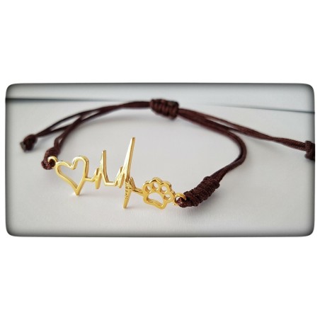 huella de perro amor corazon pulsera colgante oro mascota amor eterno