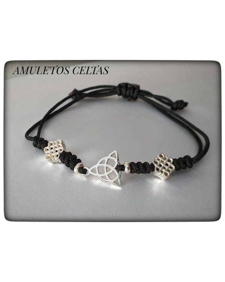 amuleto celta triqueta nudo celta plata pulsera embrujada